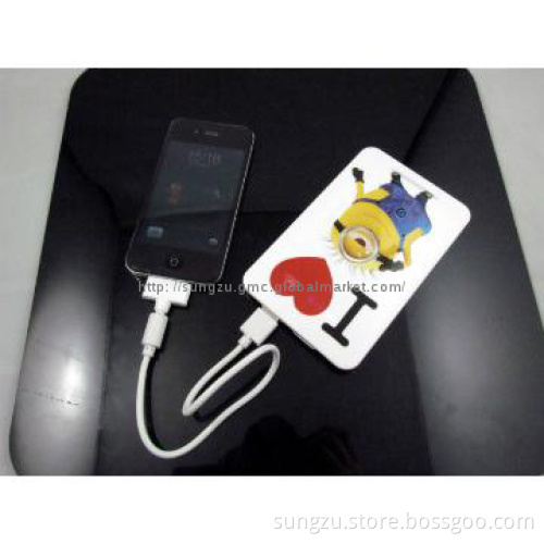Power bank for cell phone with small man cover